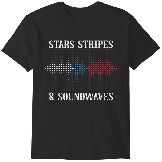 Discover Stars Stripes Soundwaves Design Usa Music Lover  gifts T-Shirts