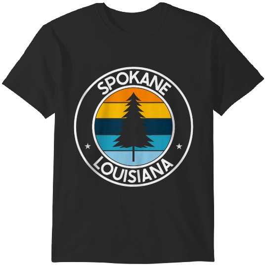 Discover Spokane Louisiana La Usa City Pride Pine Tree Retro Sunset  gifts T-Shirts