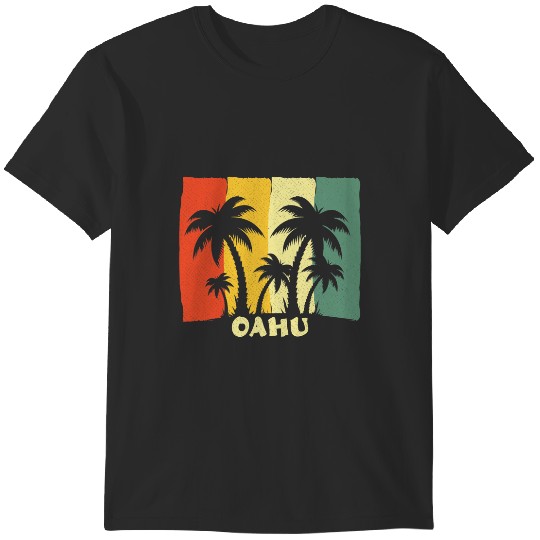 Oahu Funny Palm Hawaii Aloha Honolulu Hawaiian Summer Family T-Shirts