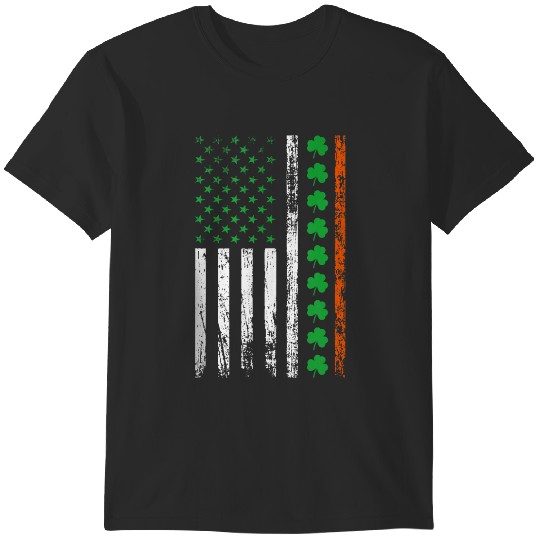 Discover Irish Us American Flag Clovers St Patricks Shamrocks  Gift T-Shirts