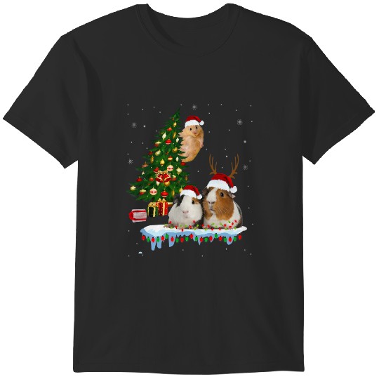Discover Christmas Guinea Pig Pajama xmas santa hat tree kids girls T-Shirts