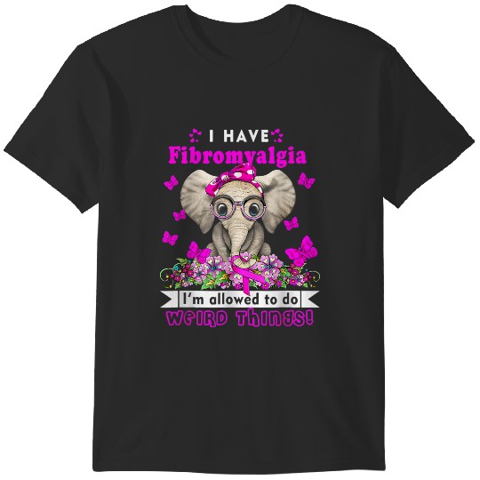 Discover Elephant I have Fibromyalgia Awareness Ribbon Flower T-Shirts