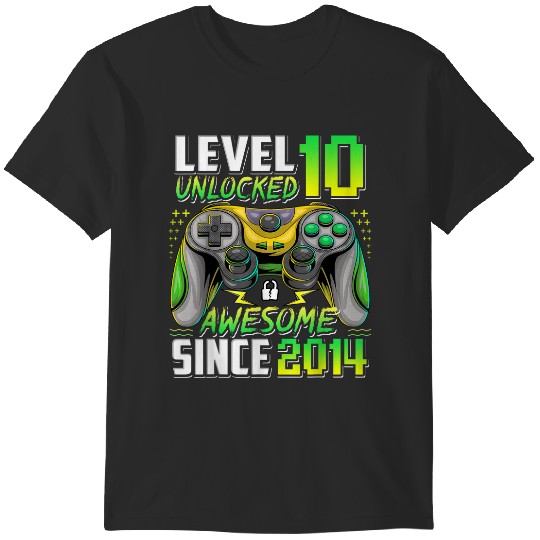 Discover Level 10 Unlocked Awesome Since 2014 10th Birthday Gaming  Gifts T-Shirts