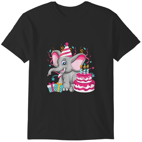 Discover Cute Birthday Cake Girls Kids Gift Africa Animal Elephant T-Shirts