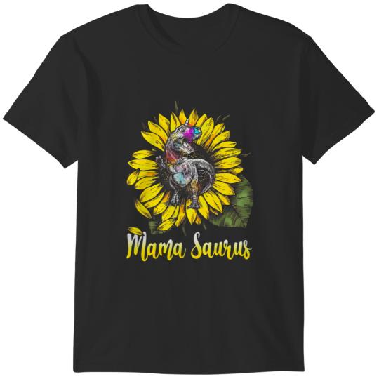 Discover Sunflower Mamasaurus T Rex Dinosaur Mama Saurus T-Shirts
