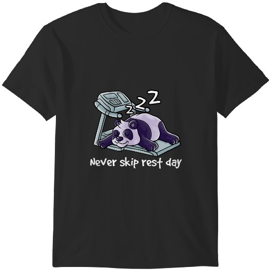 Discover Never Skip Rest Day Gym Workout Cardio Sleeping Panda Bear T-Shirts