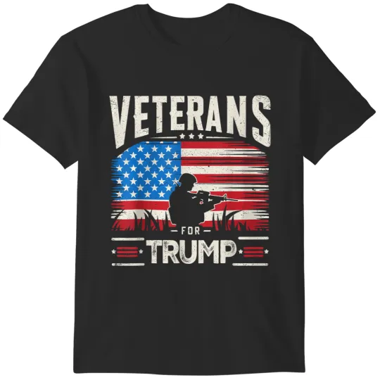 Discover Veterans For Trump 2024 American Flag Vintage Dad Grandpa  Gift T-Shirts