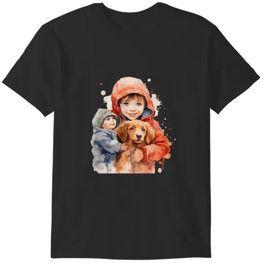 Discover watercolor funny dog pack, dog, kid (2) T-Shirts