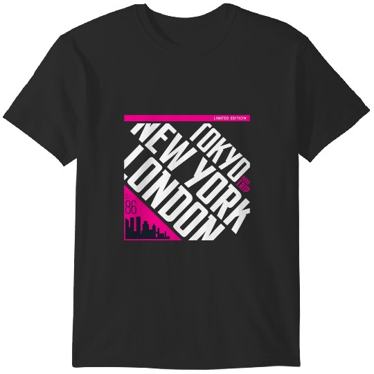 Discover Tokyo New York London Traveling Illustration Graphic Designs T-Shirts