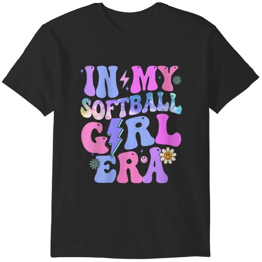 Discover Womens Groovy Tie Dye In My Softball Girl Era Trends Gift T-Shirts