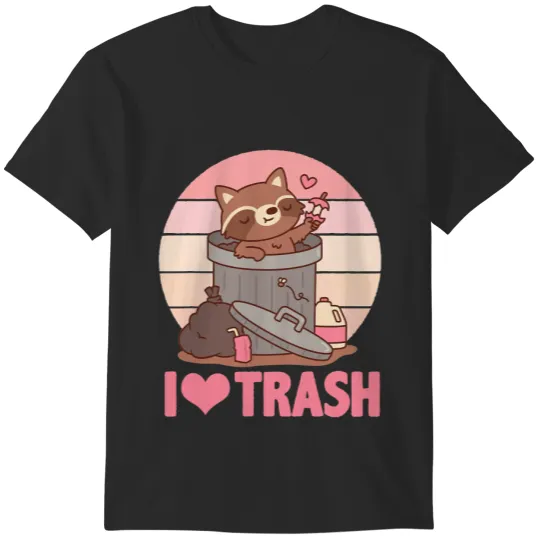 Discover Cute Retro Raccoon I Love Trash Funny Racoons Animal Lovers T-Shirts