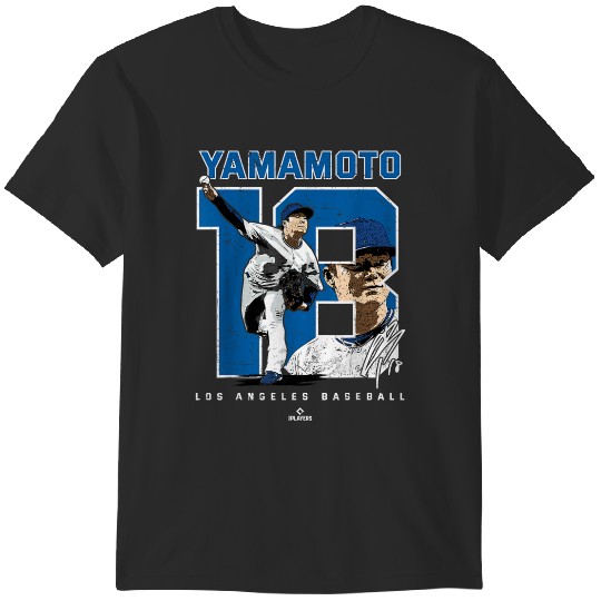 Discover Number And Portrait Yoshinobu Yamamoto Los Angeles Mlbpa  Gifts T-Shirts