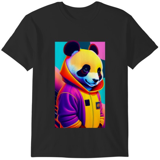 60s Cartoon Style Panda Bear Underground Far Off Galaxy T-Shirts