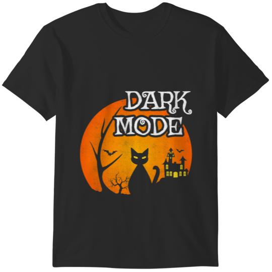 Black Cat Moon Spooky Scene Halloween Funny Dark Humor 1 T-Shirts