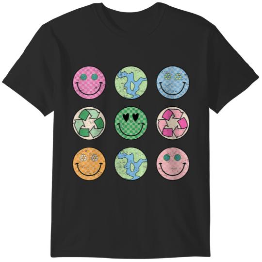 Discover Womens Earth Day Everyday Groovy Face Recycle Save Our Planet  Gifts T-Shirts