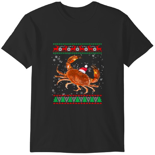 Discover Funny Ugly Sweater Xmas Animals Christmas Crab Lover T-Shirts