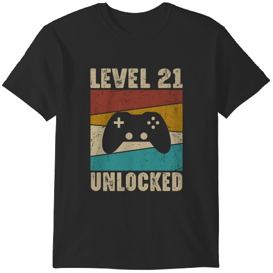 Discover Level 21 Unlocked Video Gamer 21st Birthday Gift Vintage  Gifts T-Shirts