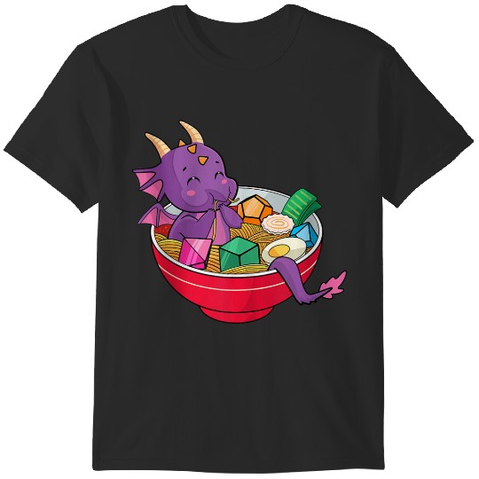 Discover Kawaii Dragon In Ramen Bowl D20 Dice Rpg Ttrpg Boys Kids Men Trends Gift T-Shirts