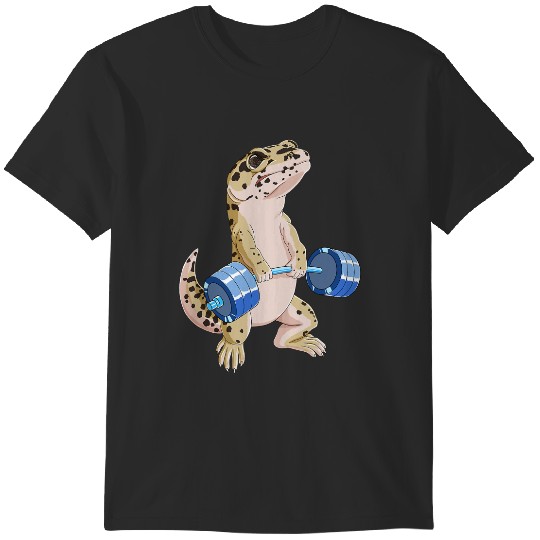 Discover Funny Deadlift Weightlifting Reptile Leopard Gecko T-Shirts