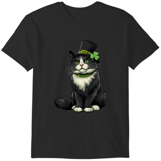 Girls Cat St Patricks Day Shamrock Irish Toddler Kids Women  Gifts T-Shirts