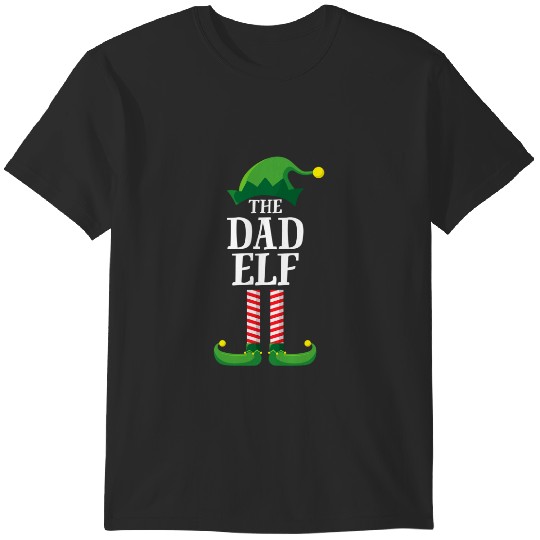 Discover Dad Elf Matching Family Group Christmas Party Pajama T-Shirts