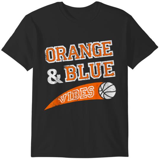 Discover Orange Blue Vibes Basketball Team Fan  Gifts T-Shirts