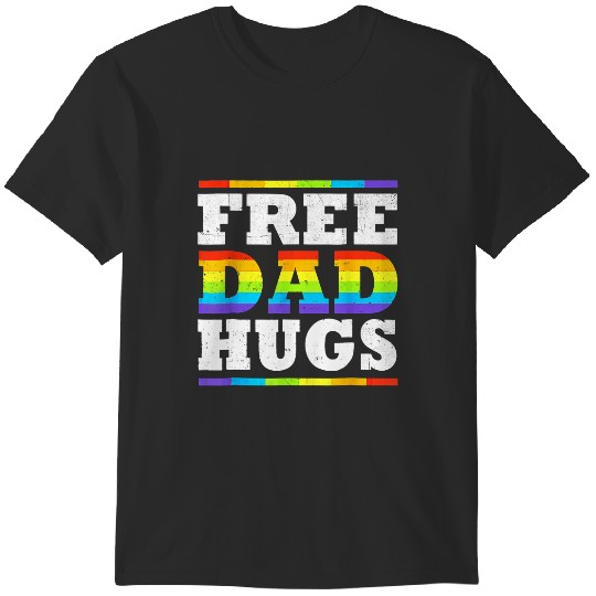 Discover Dad Hugs Rainbow LGBT Pride Month Fathers Day_1 T-Shirts