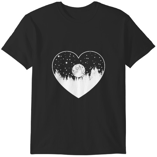 Discover Moon Love Full Moon in Heart T-Shirts