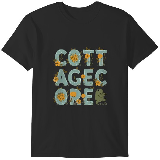 Discover Cottagecore Cute Frog Playing Flute Cottage Core Aesthetic T-Shirts