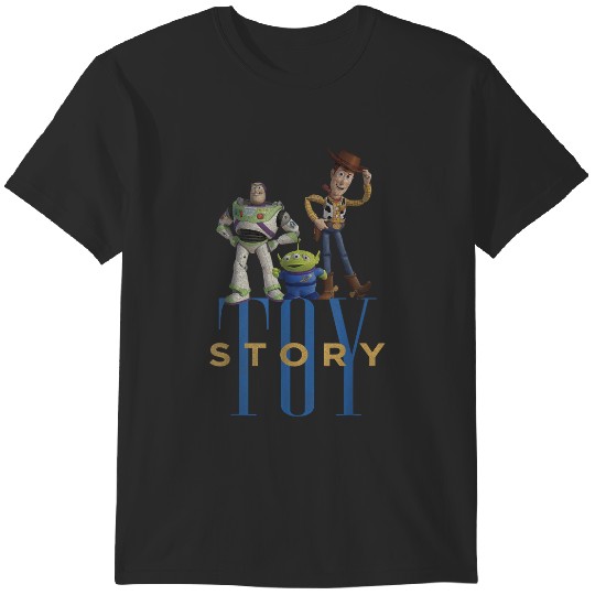 disneys pixars Toy Story Woody Buzz Alien Simple Text T-Shirts