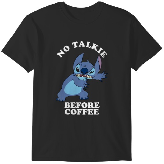 Discover disneys Lilo Stitch No Talkie Before Coffee Grumpy Alien T-Shirts
