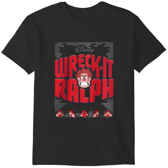 disneys Wreck it Ralph Wrecked Brick Wall Video Game Sprites Raglan T-Shirts