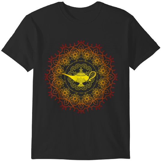 Disneyss Aladdin Genie's Lamp Orange Mandala T-Shirts