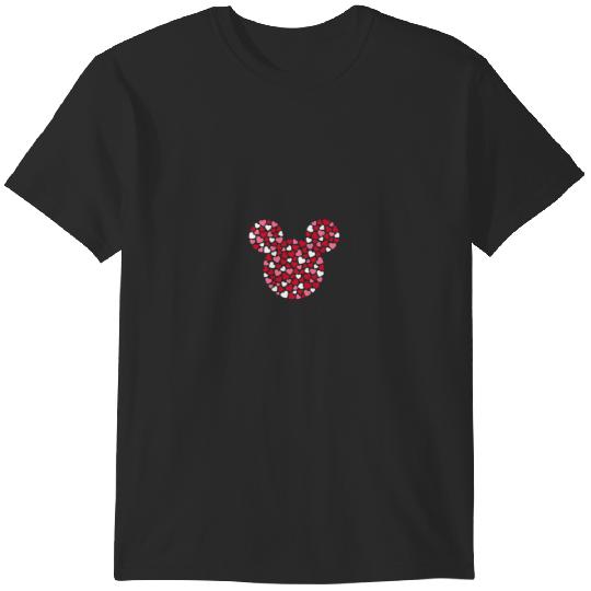 Disney Mickey Mouse Icon Pink Hearts Valentines Day T-Shirts