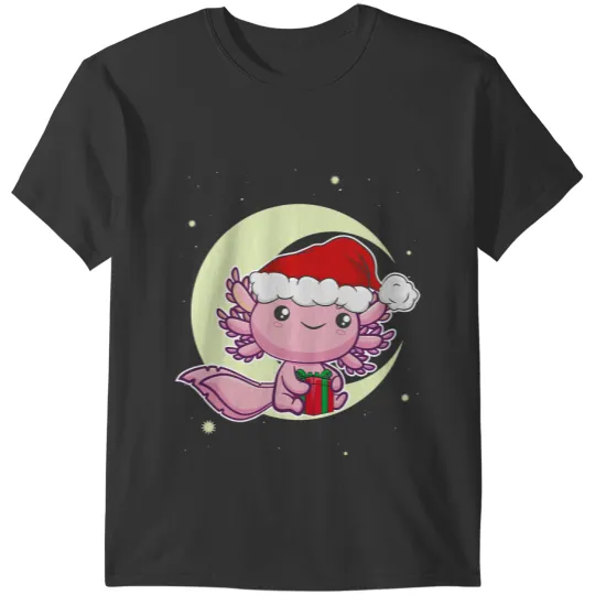 Axolotls Animals Pink Axolotls Kawaii White Christmas Eve Mexican Salamander Axo T-Shirts