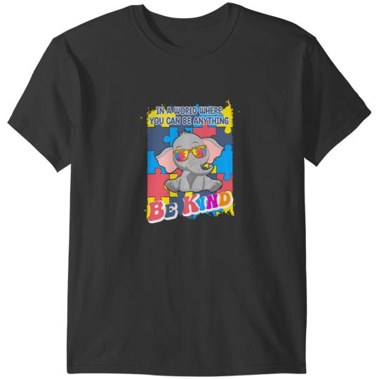 Elephants Lover Autistic Be Kind Autism Awareness Elephant Puzzle Choose Kindness T-Shirts