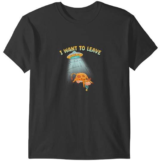 Cattle Cow I Want To Leave Alien Abduction Cow Science Fiction T-Shirts
