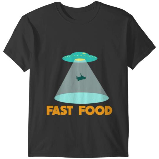 Cattle Cow Fast Food Alien Abduction T UFO Cow Comedy Tee T-Shirts