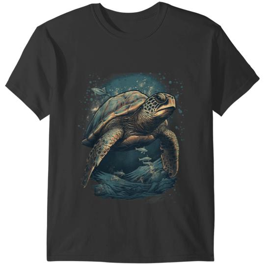 KV9 Turtle Deep Blue Sea Under The Sea Turtle Men Women T-Shirts