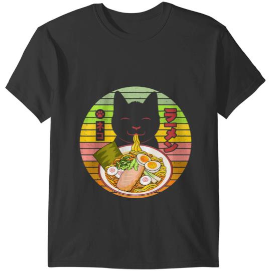black cats Paws lover Ramen cute Black Daddy Cat Yakuza Lunch T-Shirts