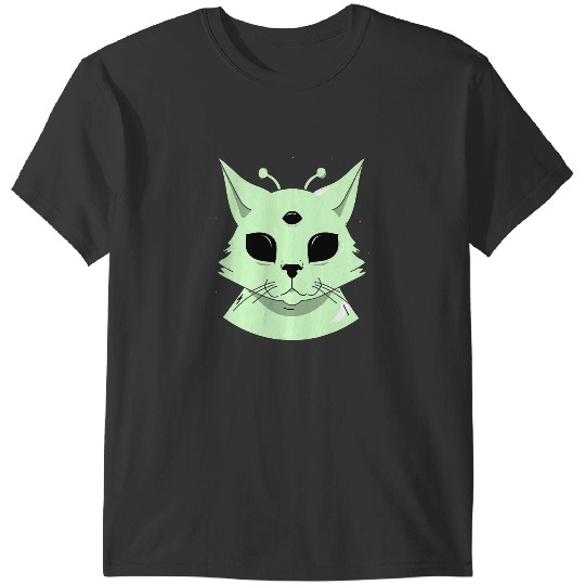 black cats Paws Elegant alien cats design T-Shirts