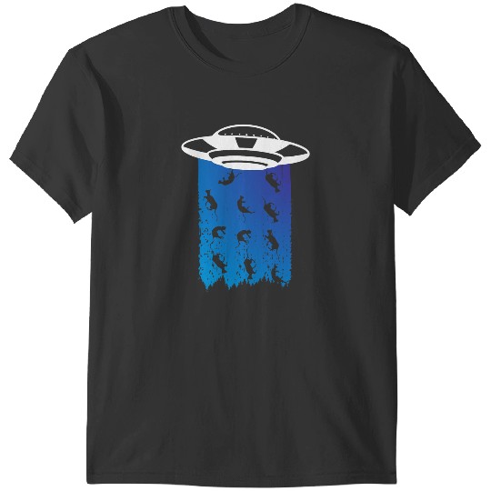 black cats Paws UFO Abduction Alien Cat Extraterrestrial Kitty Owner T-Shirts