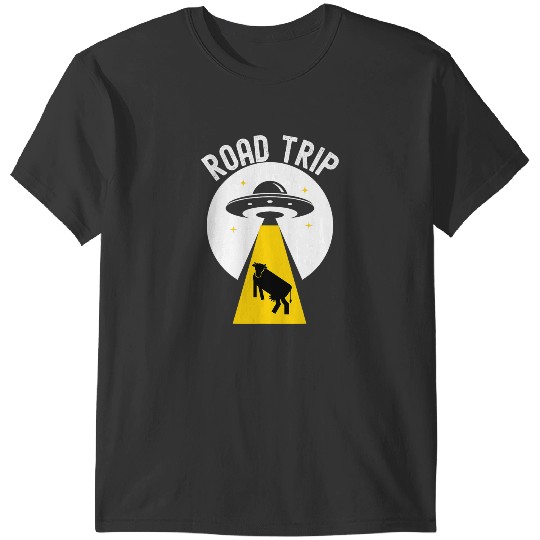 Cattle Cow abduction UFO spaceship Road trip T-Shirts