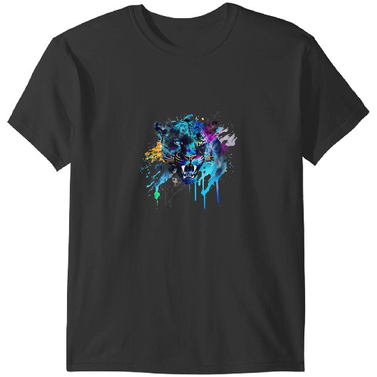 black cats Paws panthers Wild Cat Graphic Face T-Shirts