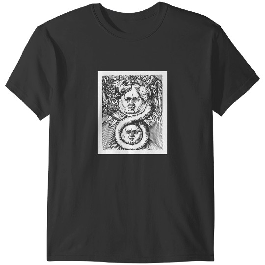 Dragon Animals Dragons Alchemicals Sun Moon Medieval Dragon Occult Symbol T-Shirts