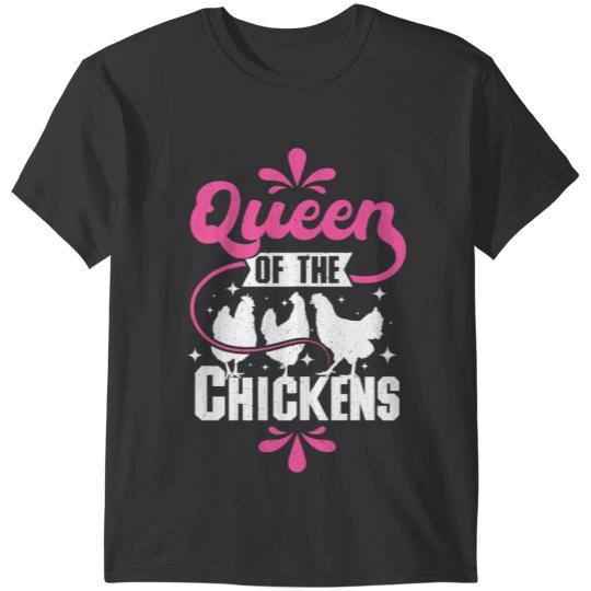 Chicken Poultry Womens Queen of the Chickens mom T-Shirts
