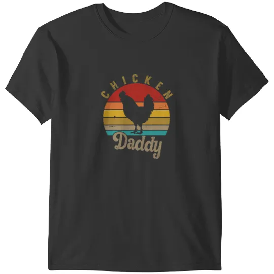 Chicken Poultry Mens Chicken Daddy Farmer Little Chickens Love Funny Daddys T-Shirts