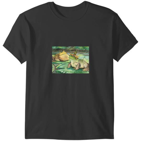 Frog Gift Cottagecore Frog Lotus Pond Watercolor Toad Frog Lovers T-Shirts