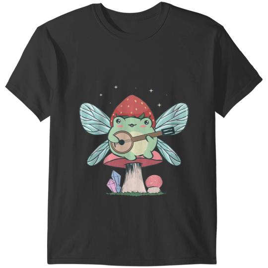 Frog Gift Cottagecore Kawaii Frog Sitting On Mushroom Fungi Goblincore 24 T-Shirts