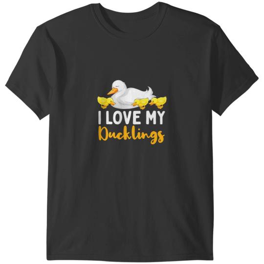 Duck Gift I love my ducklings Duck Breeder Ducks Mama Running Duck T-Shirts